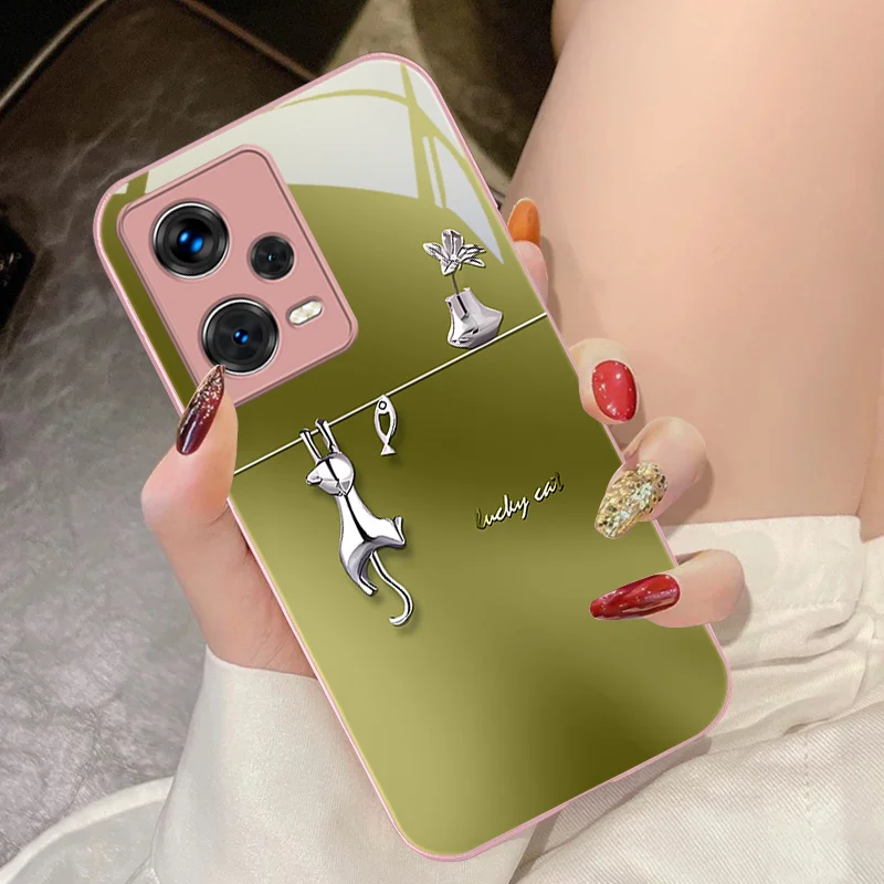 Dark Purple Catfish Tempered Glass Phone Case