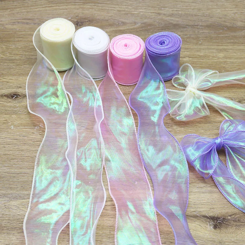 (10 Yards/pack) 6cm Colorful Fishtail Yarn Organza Ribbon Gift Box Packaging Lace Lolita Clothing Hair Home Decoration DIY