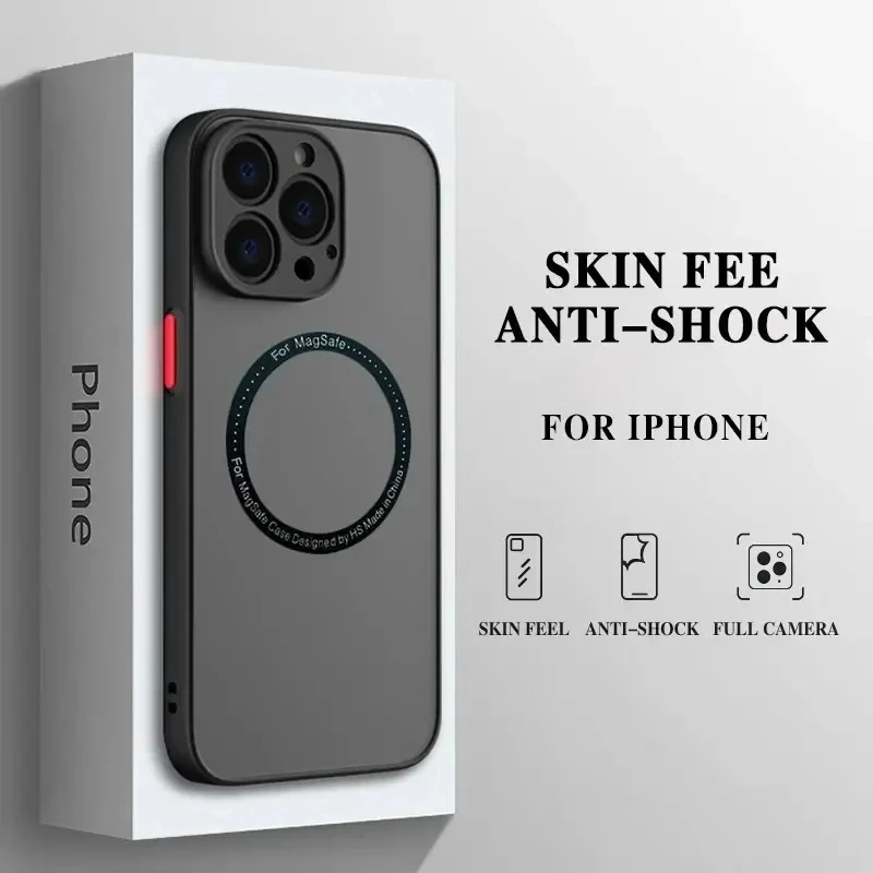 Luxury Matte Armor Magnetic Wireless Charging Phone Case Cover