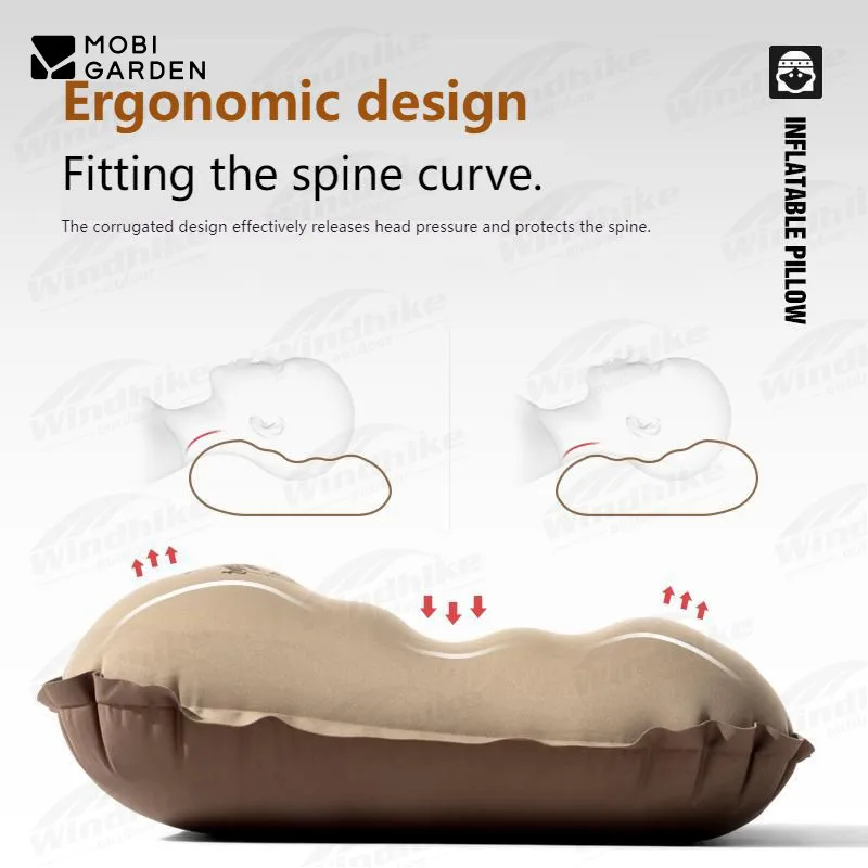 MOBI GARDEN Inflatable Pillow Camping Ultralight Hiking Lunch Break Sleeping Pillow Outdoor Travel Automatic Air Portable