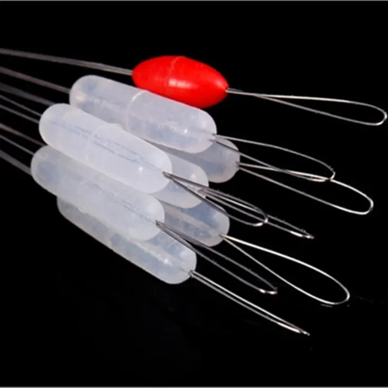 80Pcs Transparent Rubber Stopper Space Bean Connector Fishing Bobber Float Competition Line Tackle Accessories