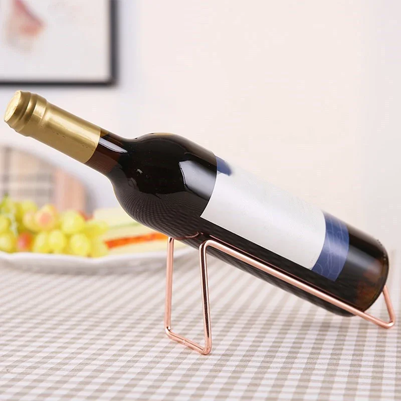 Simple Household Wine Rack Display Bottle Beer Holder Champagne Stand Drink Shelf Stainless Steel Bar Counter Decoration 1PC
