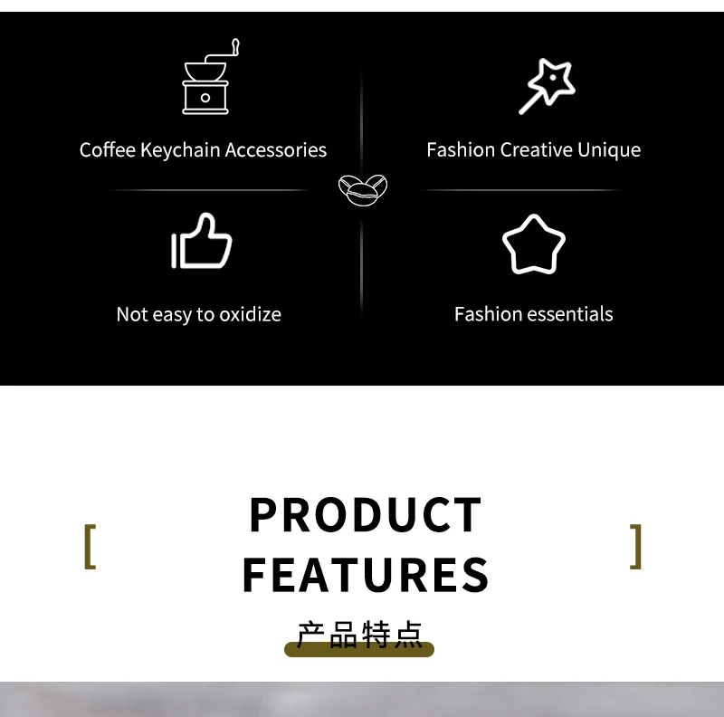 Description Picture 6 of itemCoffee Keychains Mini Coffee Milk Cup Tamper Grinder Key Chain Cafe Gift Lovers Barista Keyring gift Espresso Accessories