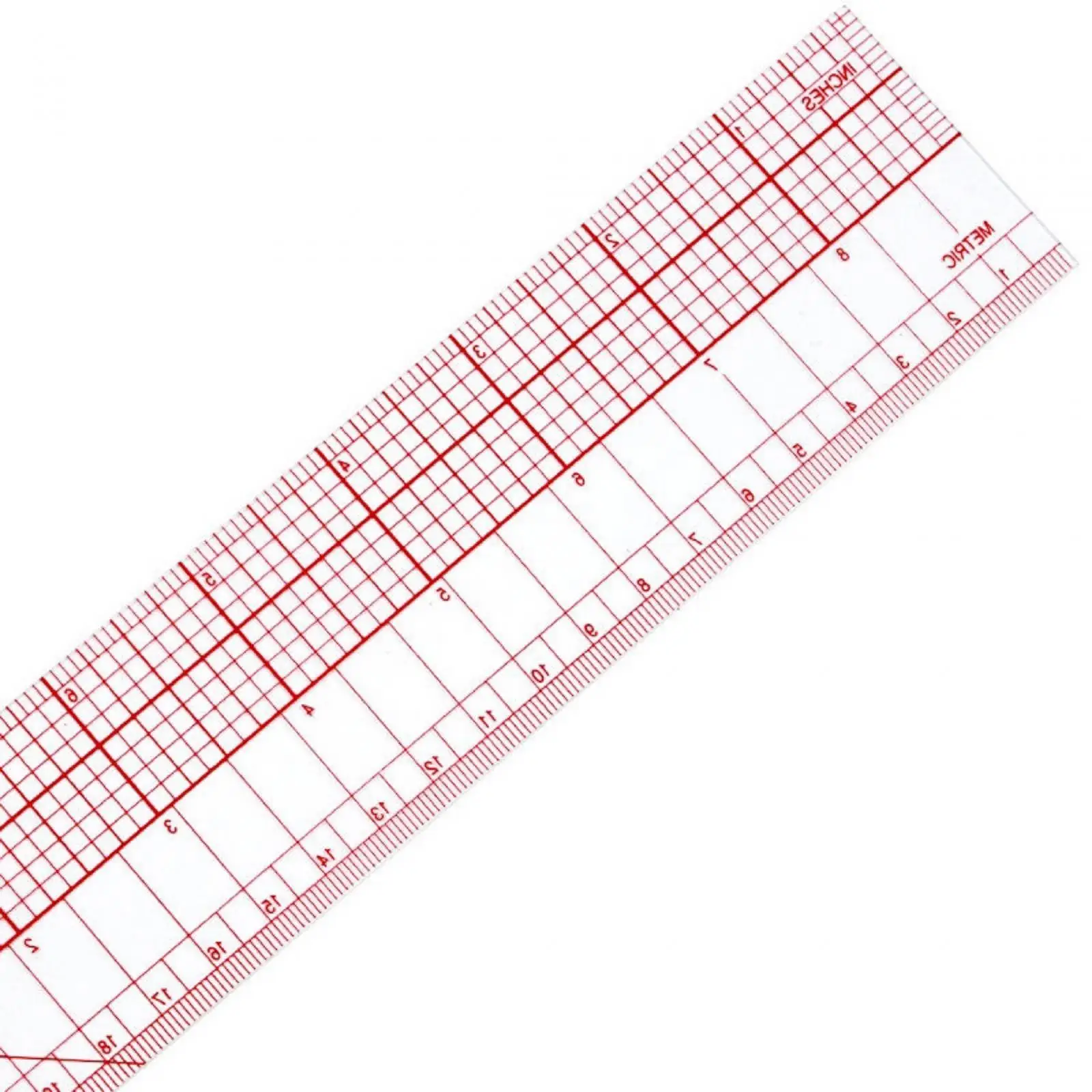 Grading Ruler 18 Inch Multifuctional Built in Scale Transparent Tailor Ruler for