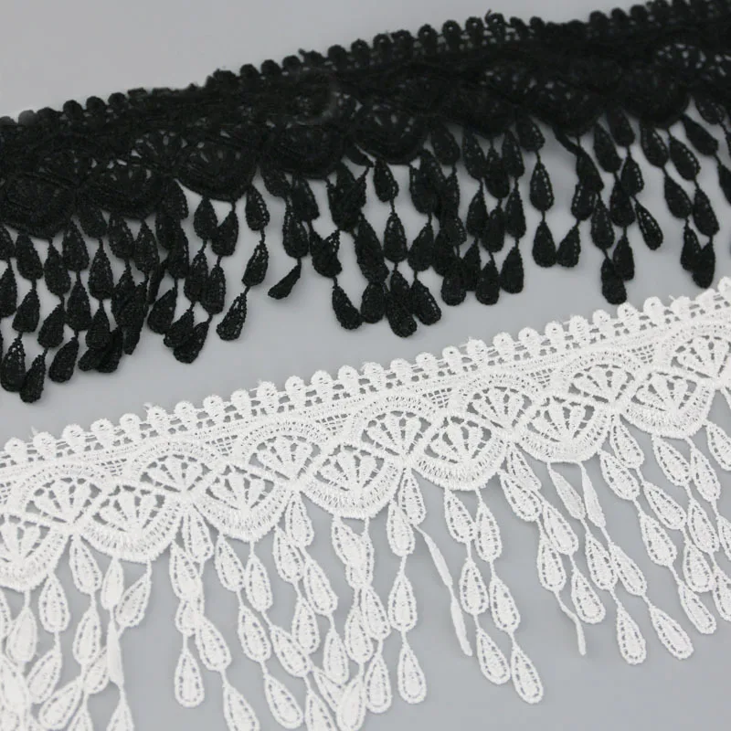 (1 Yards/roll) 70mm White And Black Silk Net Lace Fabric Ribbons Trim DIY Sewing Handmade Craft DIY Materials