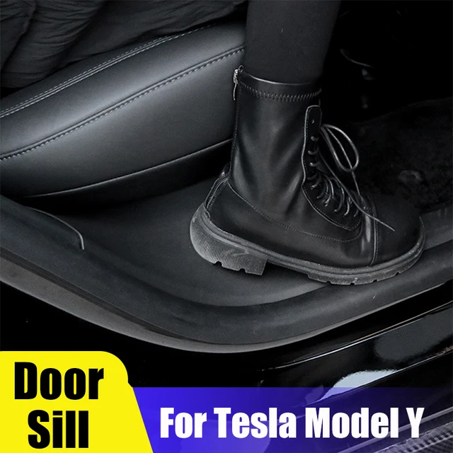 1 Pair For Tesla Model Y Rear Door Sill Protective Pad Cover Guards  Threshold Bumper Strip Fit Original Car Anti Kick Pads ABS - AliExpress