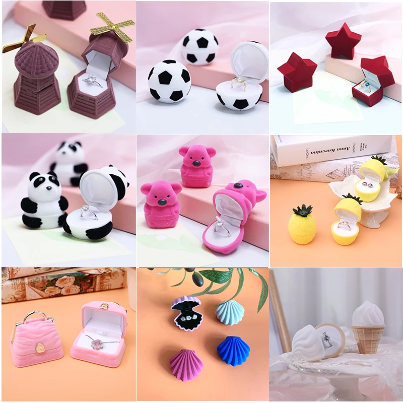 

Velvet Creative Jewelry Storage Display Box Multiple Style Models Pendant Box for Earrings Necklace Ring Display Gift Case