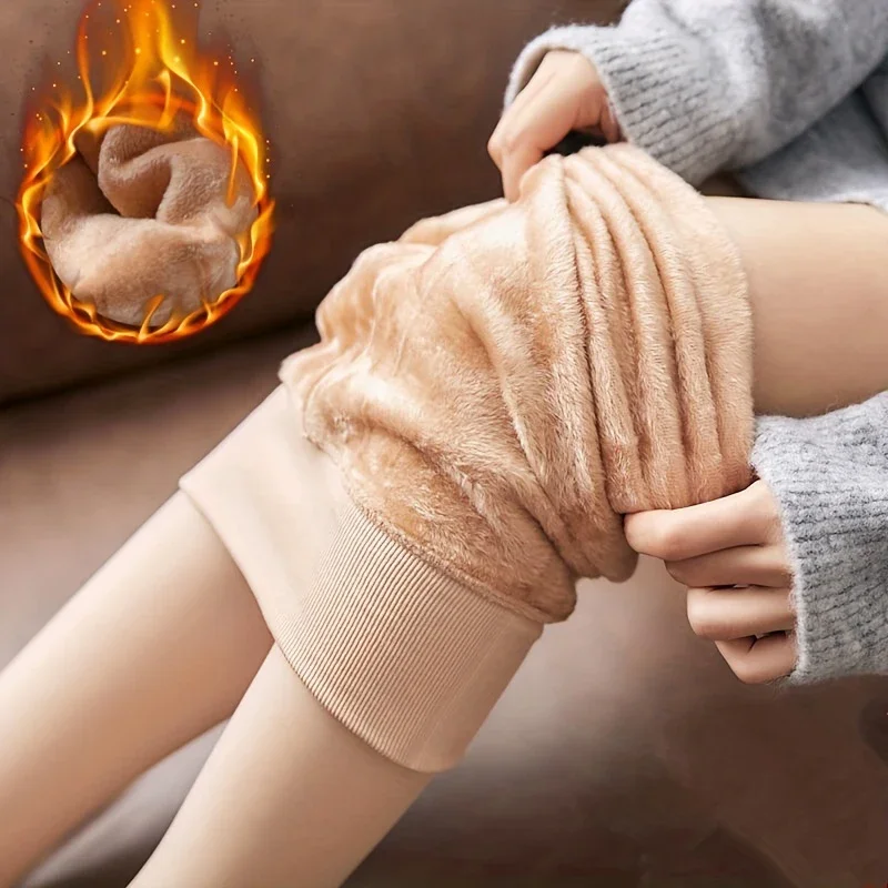 

Sexy Stockings for Women Thermal Fleece Tights Ladies Women's Insulated Leggings Fake Translucent Pantyhose High Waist Tights
