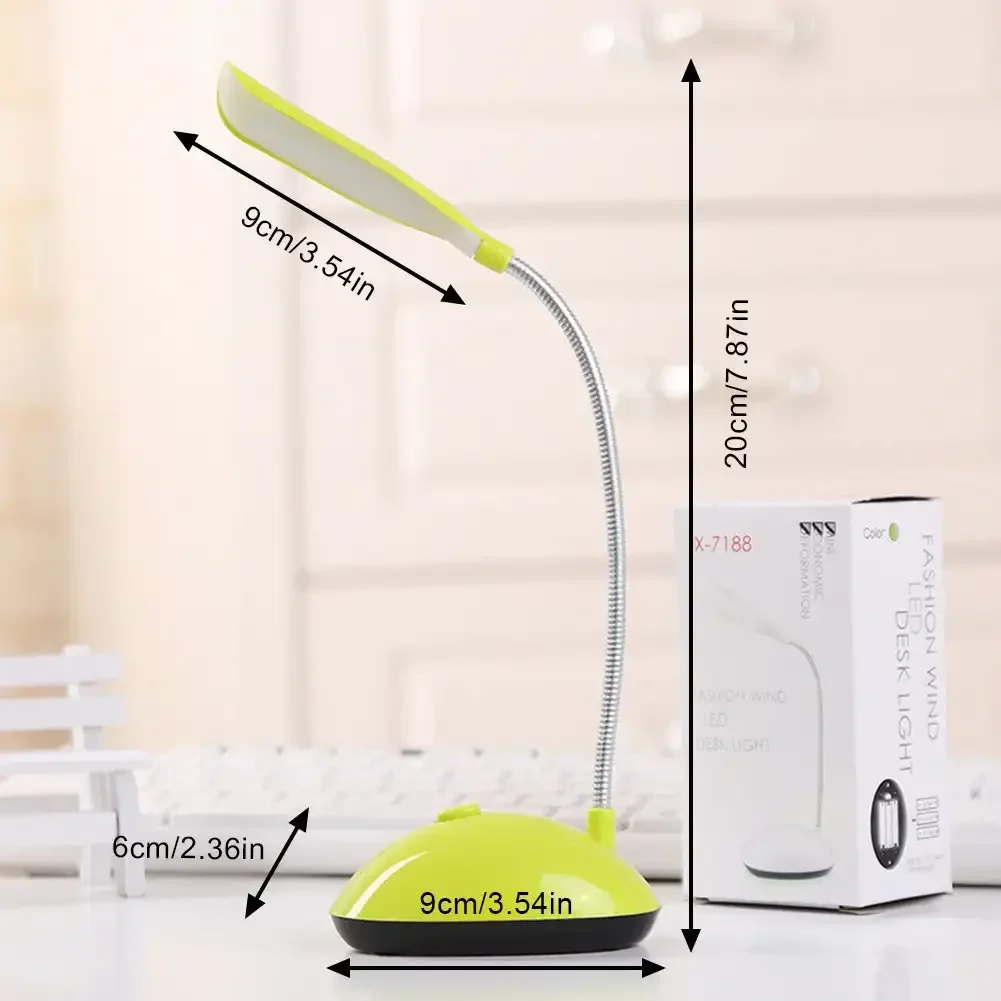 LED Reading Night Lamp Flexible Table Light Foldable Switch Desk Working Study Light For Kids Student Office Battery Operated