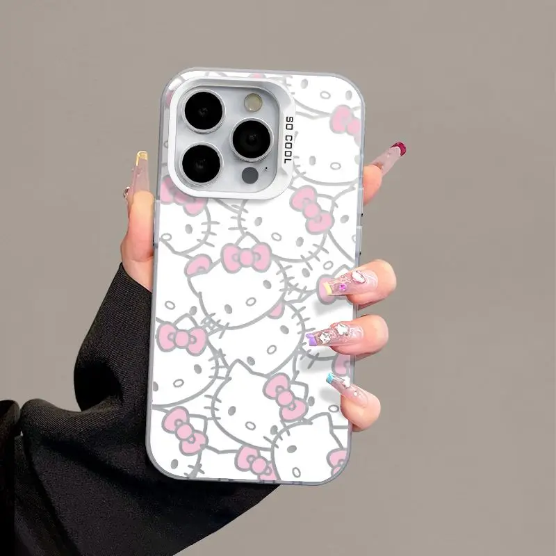 Sanrio Hello Kitty Cool Full Screen Kt Telefoonhoesje Voor Iphone 15 14 13 Pro Max 11 12 13 Pro Xr Xs Max Y 2K Mooie Anti Val Hoes