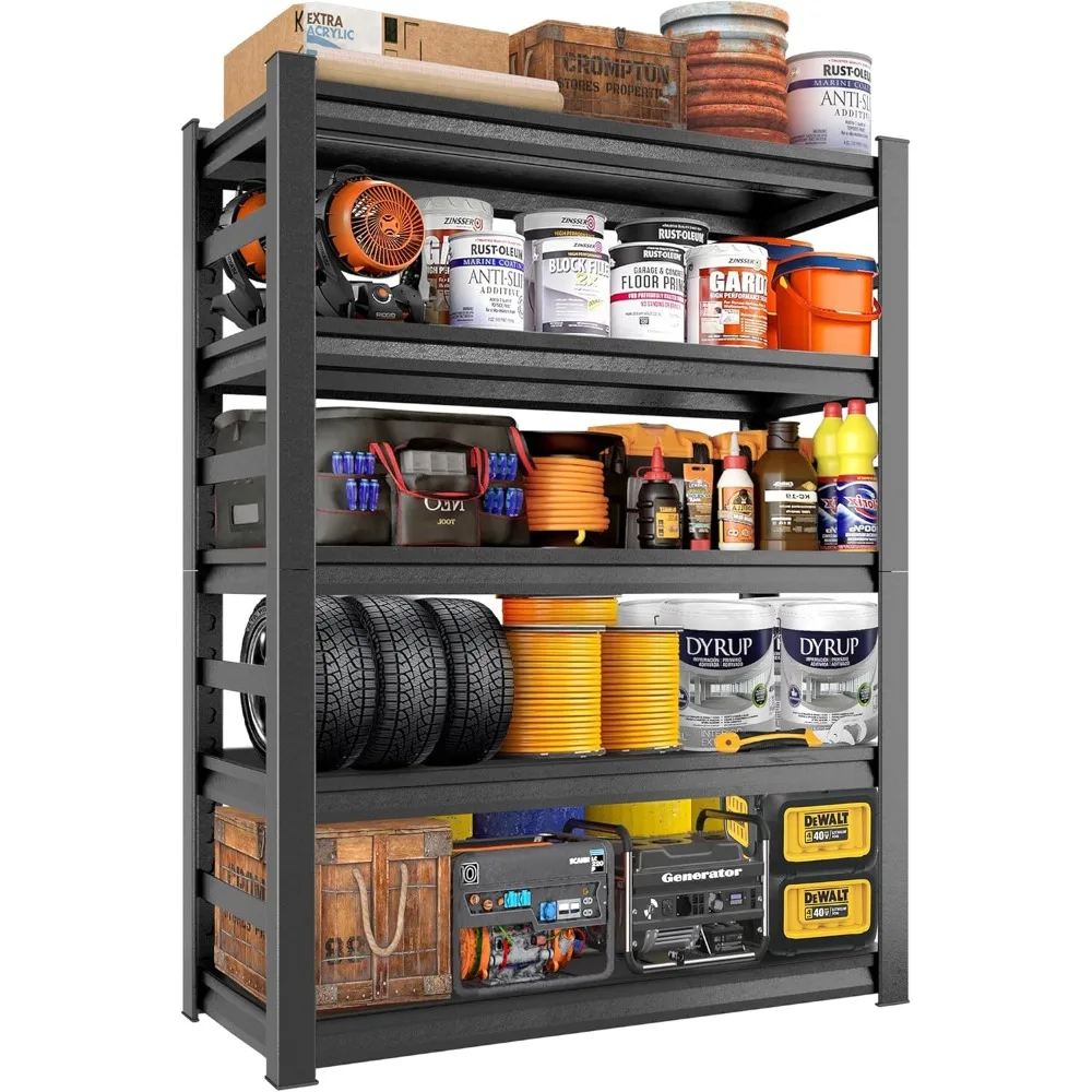 72" H 36" W All-Metal Garage Shelving Unit and Storage-Easy Assembly Shelves 5-Tier Rack|Heavy-Duty Adjustable Shelf 2