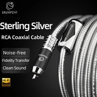 ERUMPENT 75Ohms Sterling Silver Professional RCA Digital Coaxial Cable Self-locking RCA Audio Cable for DAC Home Theater TV 6