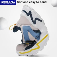 Chaussures de sport en cuir pour enfants, baskets respirantes pour enfants, chaussures de marche décontractées, chaussures de course en plein air pour garçons, maille confortable, mode 6
