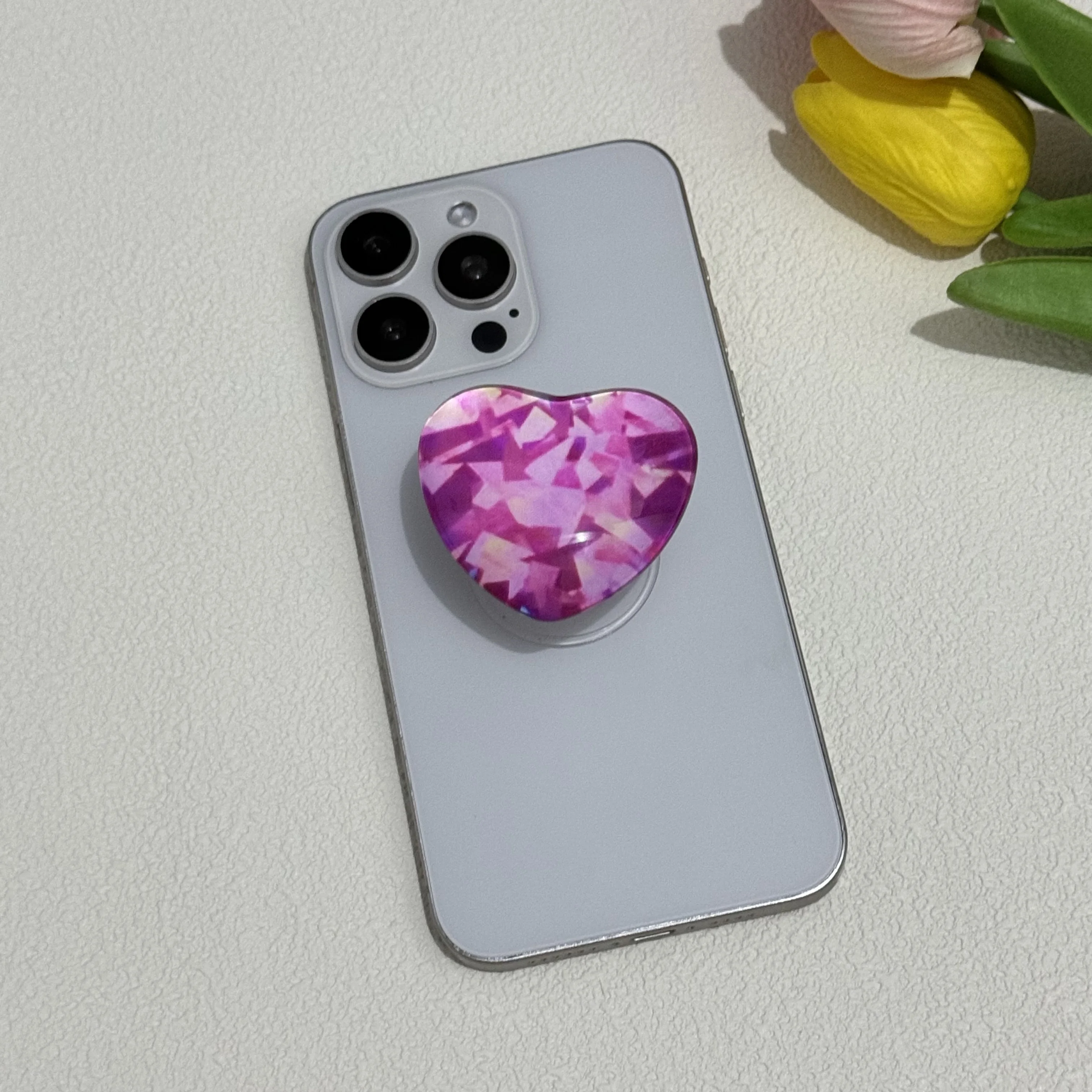 Love Heart Design Foldable Adhesive Phone Stand