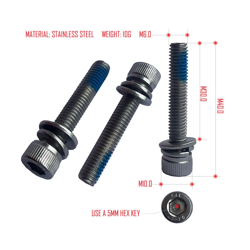 Muqzi Moutain Bike Disc Brake Caliper Fixing Screw Eieio Stainless Steel Bolt Ultralight 6x35mm