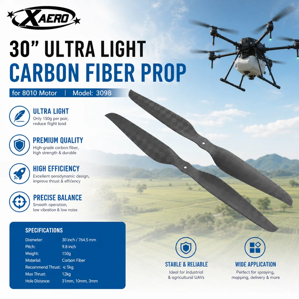 XAERO 30 Zoll 3098 Ultraleichter Kohlefaserpropeller für 8010 Motor