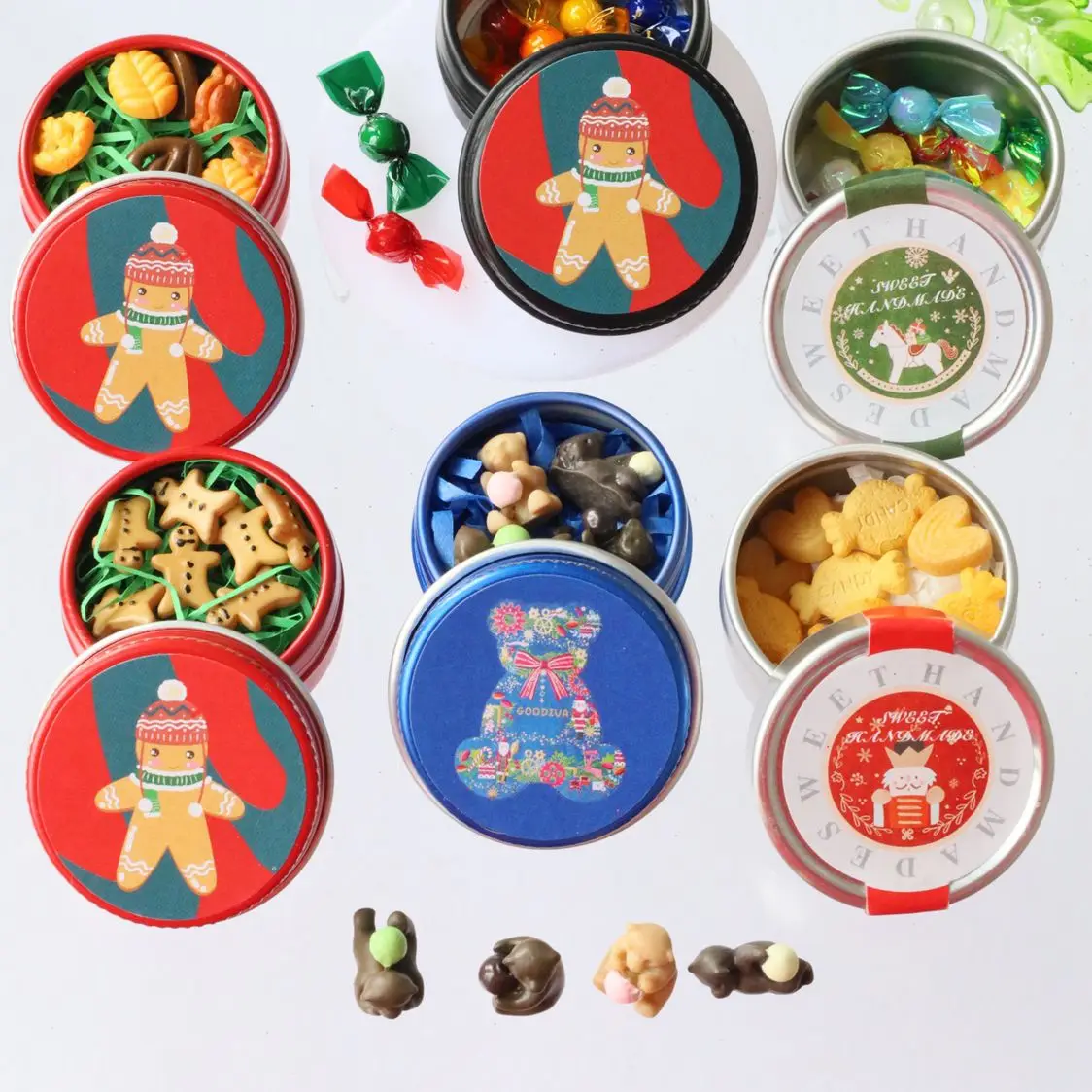 

NEW 1/6 1/12 Scale Dollhouse Miniature Christmas Biscuit Chocolate Candy Mini Gift Box Kitchen Toys Accessories