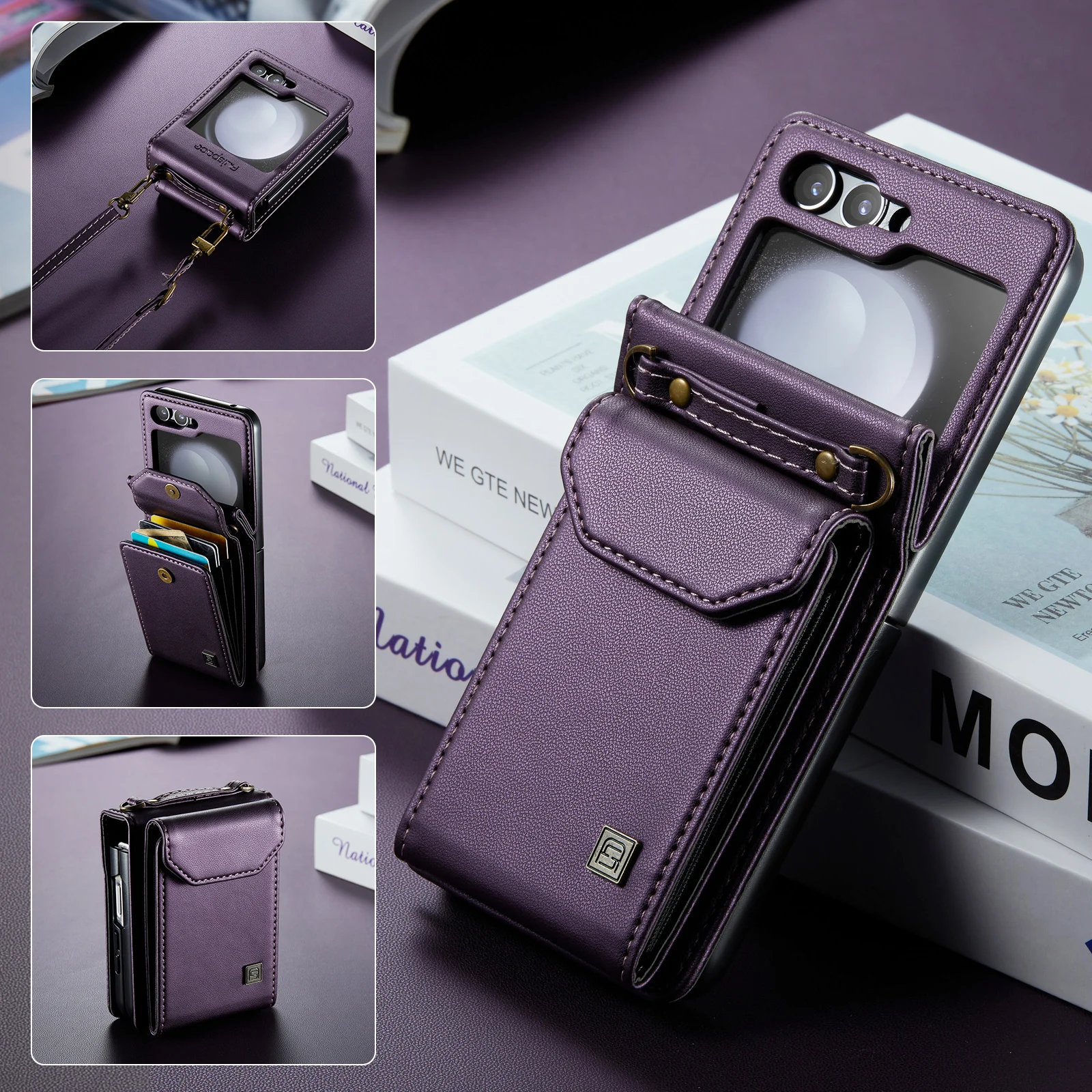 

Чехол с отделением для карт и ремешком для телефона Galaxy Flip5