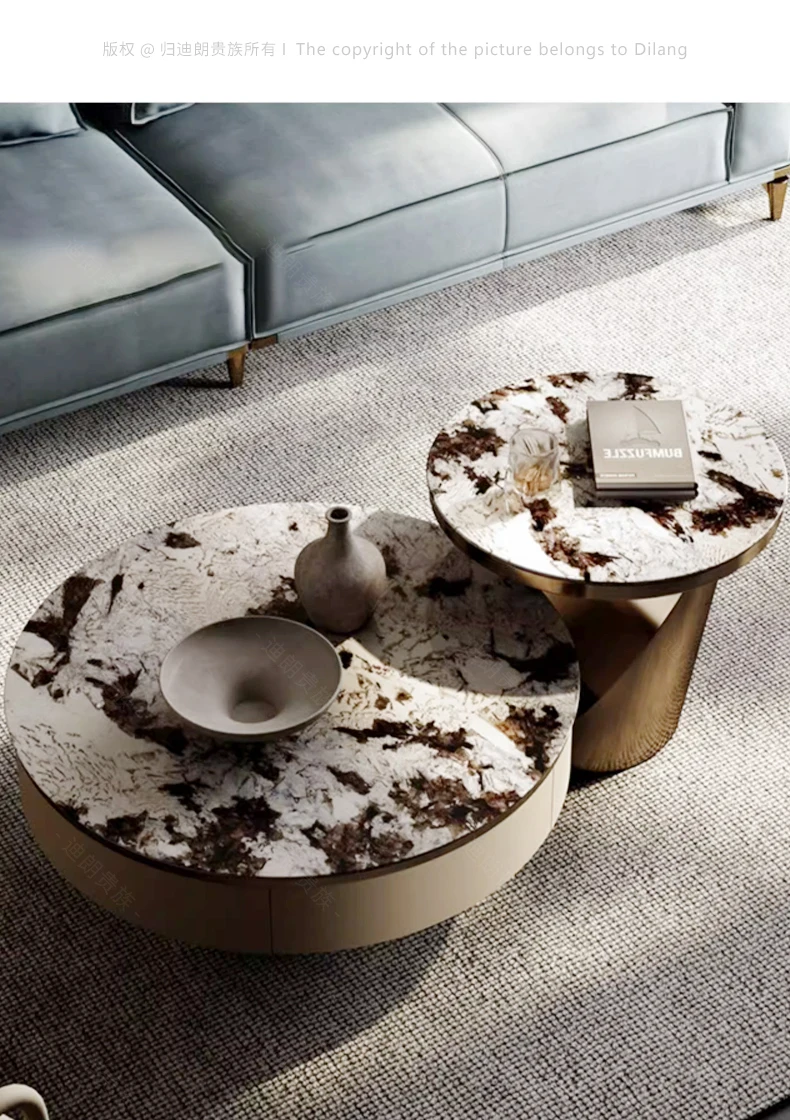 Aesthetic Storage Coffee Table Antique Decoration Living Room Lounge Side Table Light Luxury Salon Clear Mesas Bajas Furniture