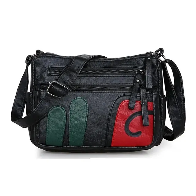 Ladies Bags Fashion Middle Aged Mom Leather Handbags Shoulder Crossbody Shopping Bags