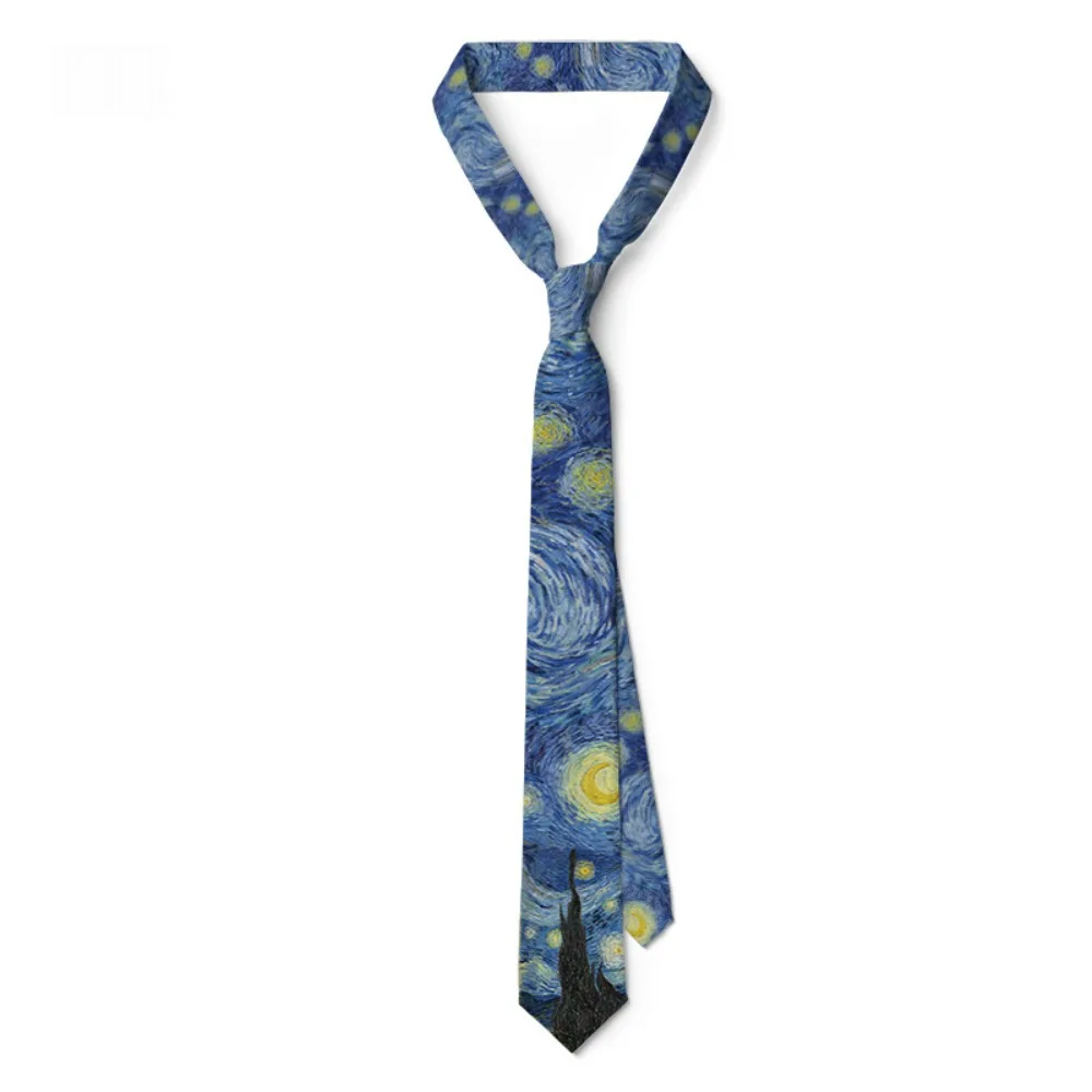 

Dacron Oil Painting Tie New Unisex Printing Slim Necktie Daily Wear