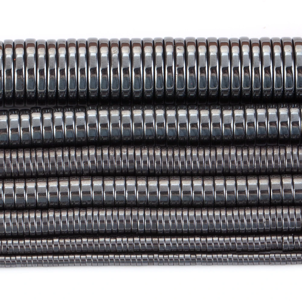 Natursteinperlen, Wafer, schwarzer Hämatit, lose Distanzperlen für Schmuckherstellung, DIY-Handwerk, Armband, Halskette, handgefertigte Accessoires – Detail 6