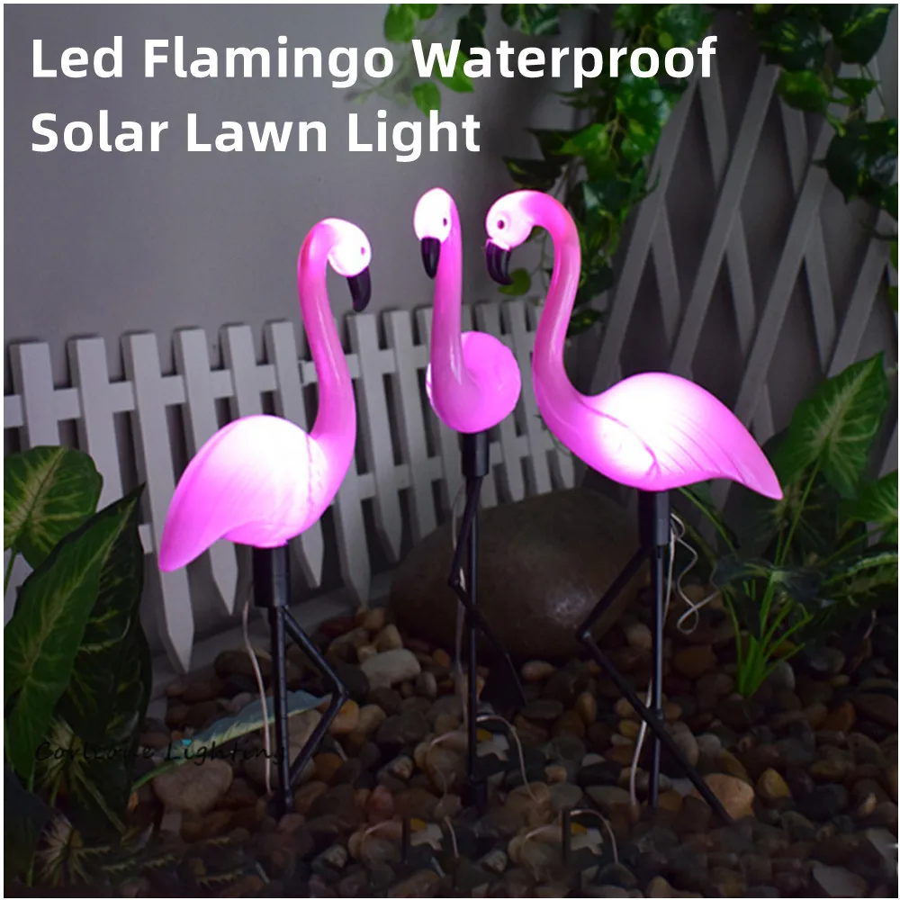 

1pcs Nordic Bird Lamp Flamingo Solar Power Light Courtyard Garden Fence LED Outdoor Solar Light Waterproof Outside Decor Lamp