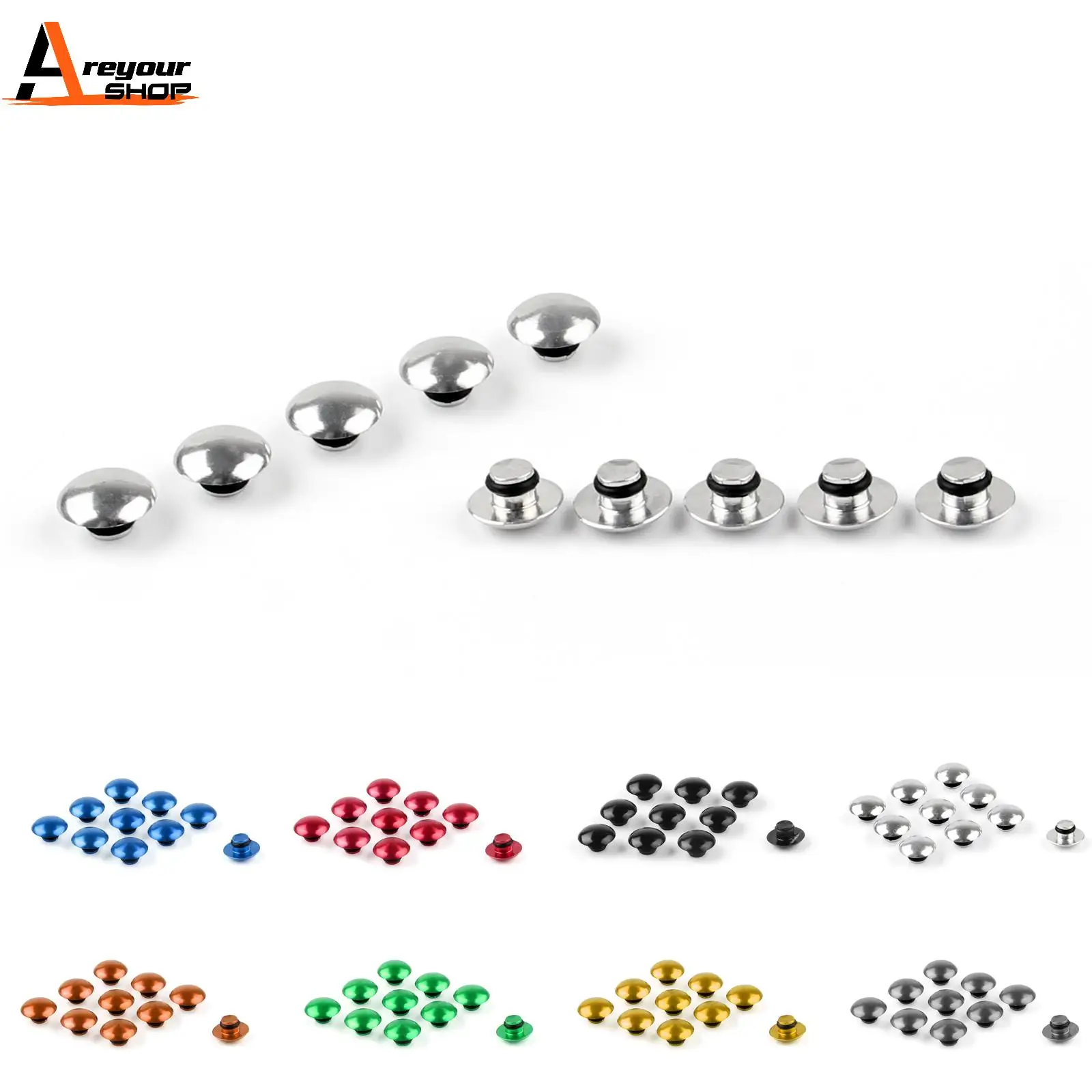 10Pcs Motorcycle Moto Universal Hex Socket Bolt Screw Nut Head Cover Cap M6 5MM Aluminum Alloy motorcycle accessories screw caps motorcycle screw caps motorcycle screws motorcycle fasteners bolt nut covers motorcycle nut covers