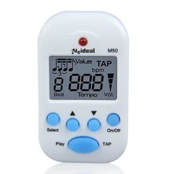 Professional Clip - On Digital Metronome and Tuner with Dual - Channel Earphone Output (M50 White)