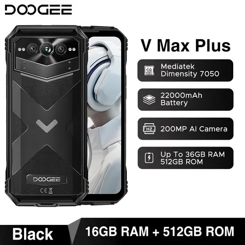 DOOGEE V Max Plus Rugged Phone 6.58" Display Dimensity 7050 Telephone Portable 36GB+512GB 22000mAh 200MP Smartphone Android 14 - Image 7