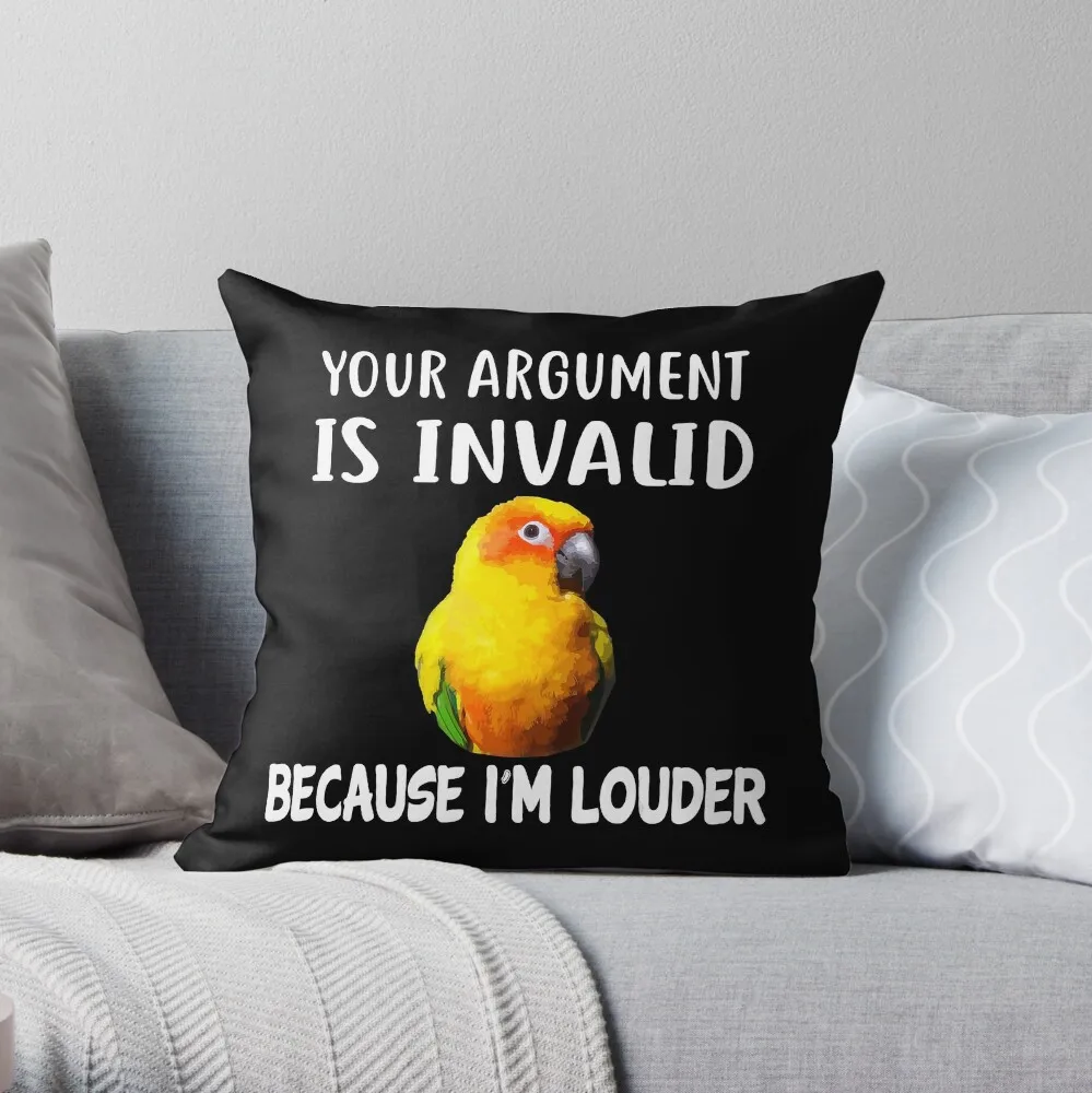 

Funny I_m Louder Sun Conure Parrot Bird Apparel T-Shirt Throw Pillow Throw Pillow Cushion Covers For Living Room