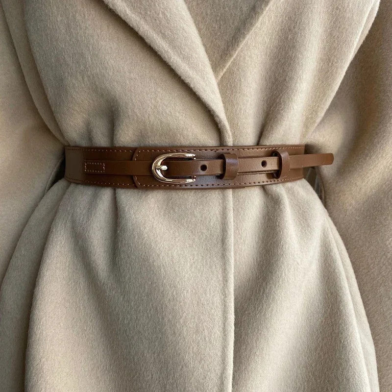 

2024 New Oval Needle Buckle Women's Versatile Casual Belt Paired with Skirts and Jackets Versatile and Casual Pure Cow Belt