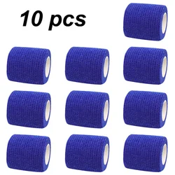 10 pcs Colorful Sports Self-Adhesive Elastic Bandage Wrap Tape - Versatile Aid Kit - 5cm X 4.8m (Dark blue)