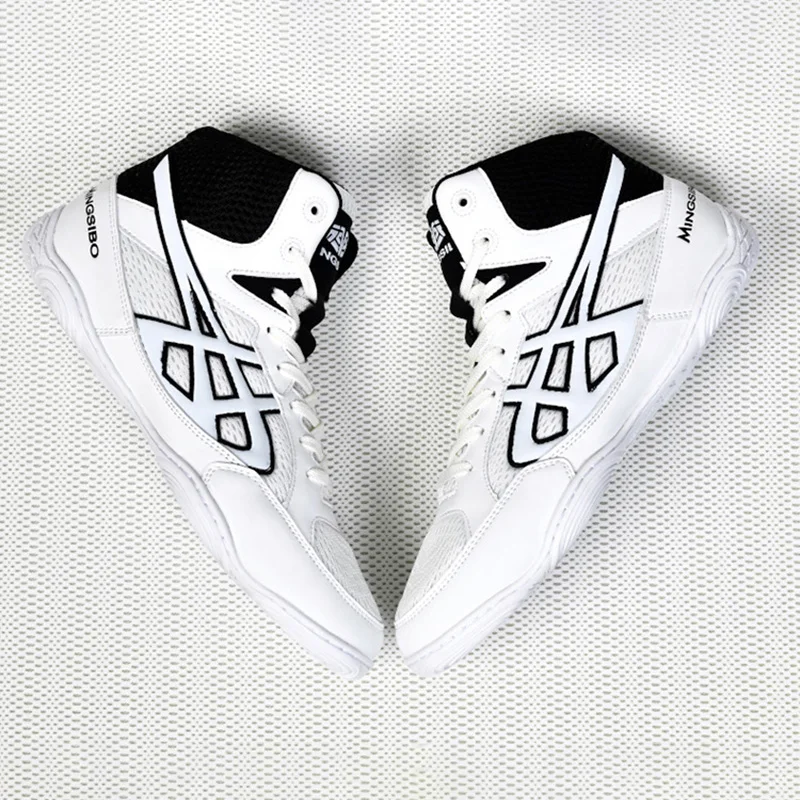 TaoBo Size 36-46 High Top Training Men's Wrestling Shoes Fighting Fighting Sanda Weightlifting Deep Squat Shoes Women Gymfitness