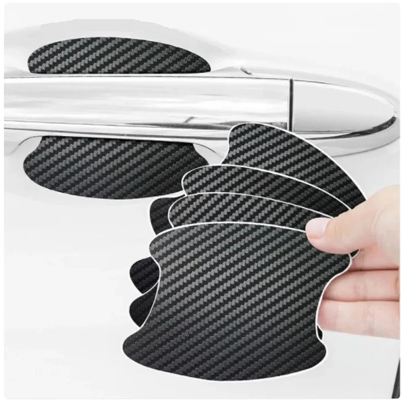 4Pcs/Set Car Door Sticker Carbon Fiber Scratches Resistant Cover Auto Handle Protection Film Exterior Styling Car Accessories