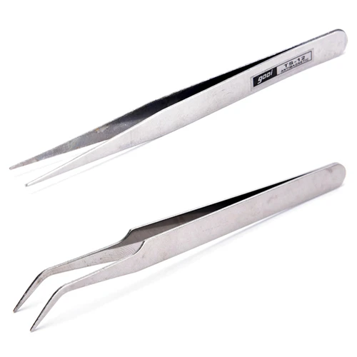 Tweezers 2PCS For Nail Art Face Care Eyelash Extension Blackhead Acne Blemish Pimple Remove Tool