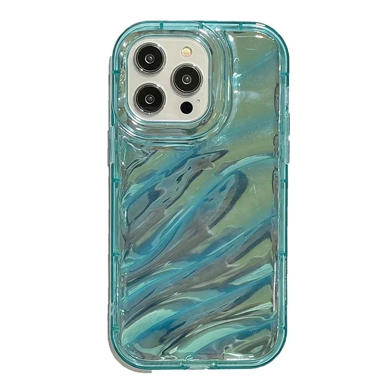 thumbnail image 1 of Funda transparente con patrón de ondas para iPhone 14, 13 Pro Max, 12, 11, X, XR, XS Max, 7, 8, 14 Plus, funda suave anticaídas y a prueba de golpes, 1 of 5