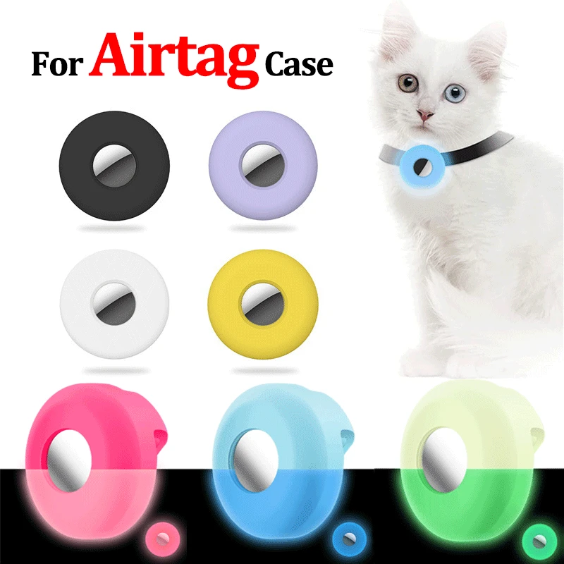 For Apple Airtags Luminous Silicone Cover Pet Portable Anti-Lost Locator Tracker Keychain for Airtags Cover Accessories