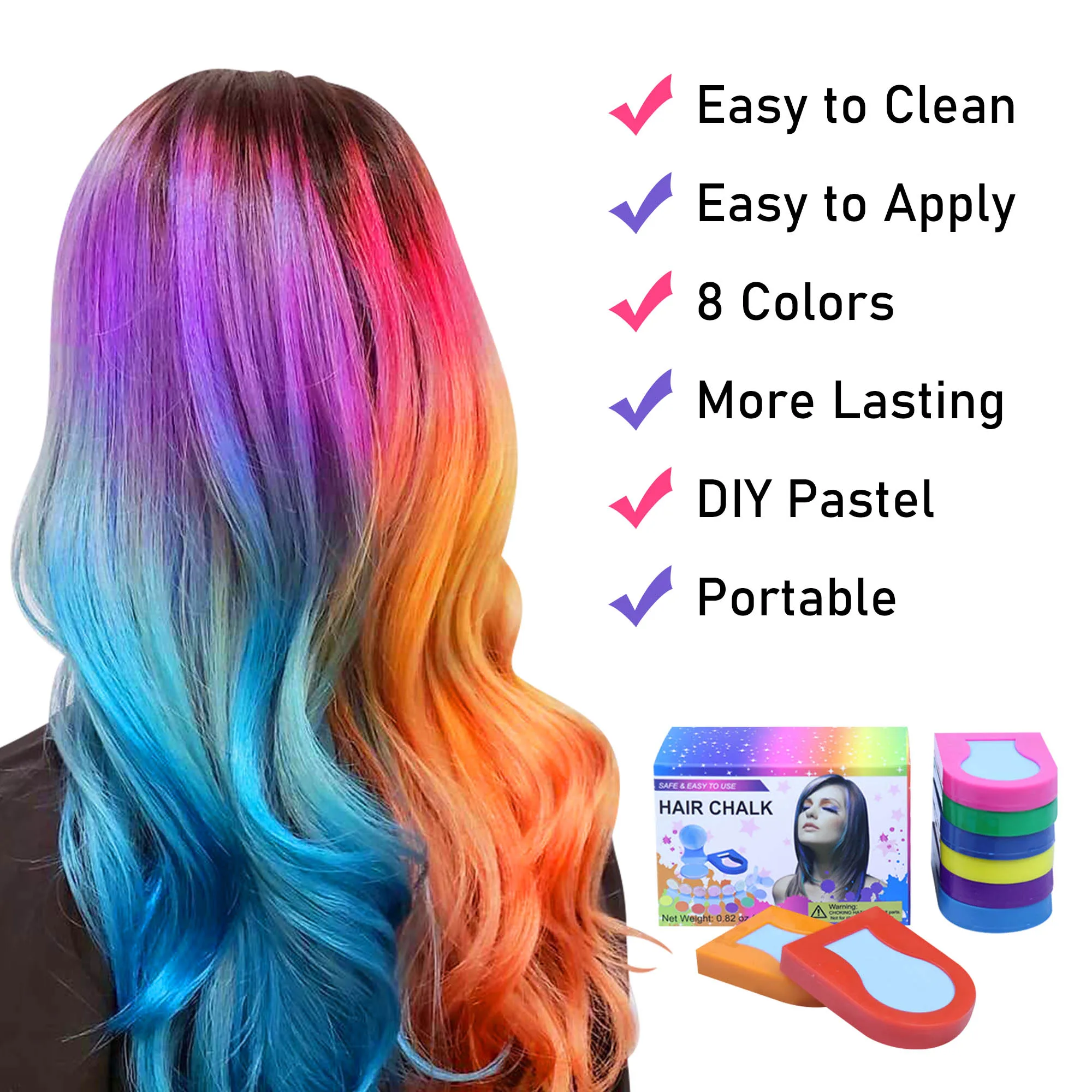 Temporary Hair Chalks Color DIY Makeup Hair Color Chalk Washable Hair Color  for Girls Boys Kids and Teen Children's Day Cosplay - AliExpress