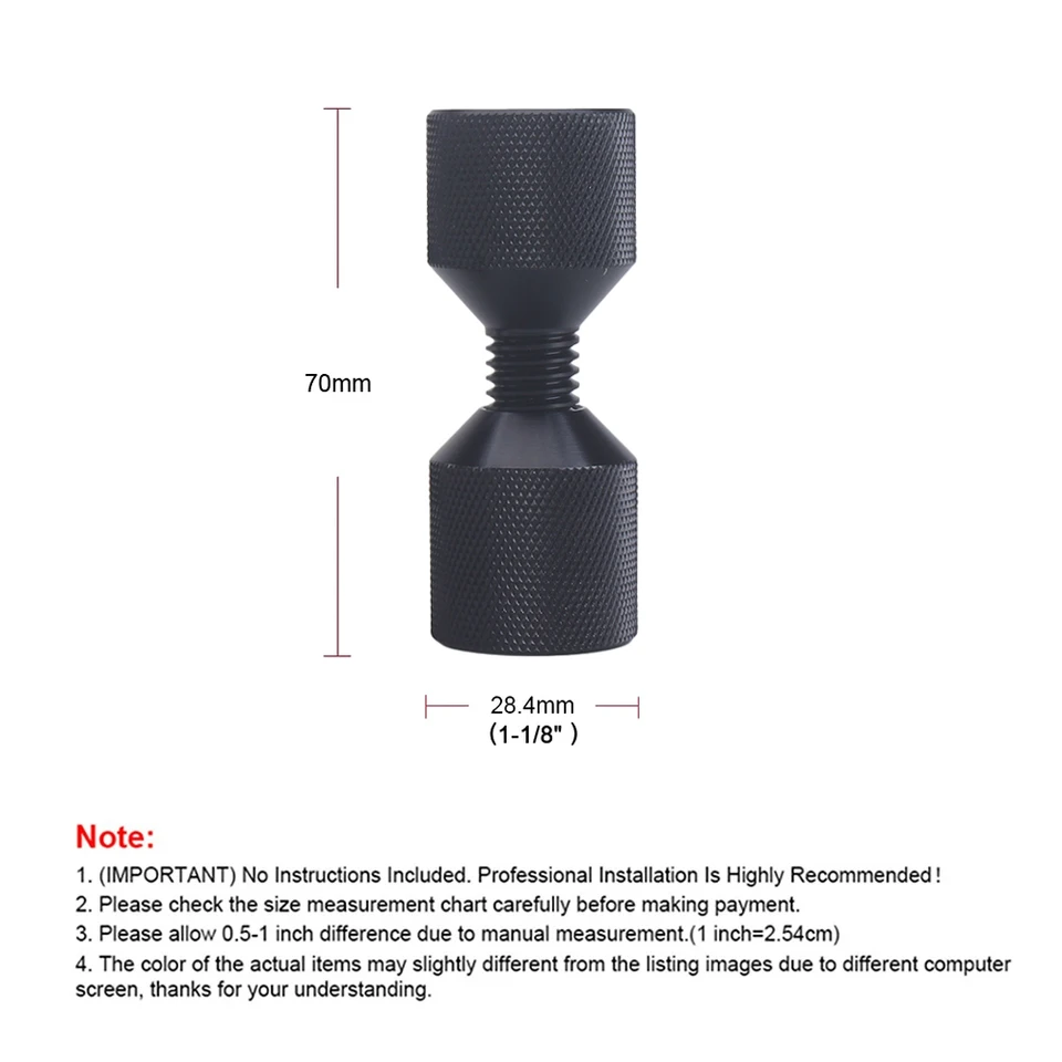 1-1/8" Two Hole Pins, Handy 6061 Aluminum Lightweight Construction 2 Hole Flange Alignment Pin With Anodized Black Oxide Finish Black - View #2