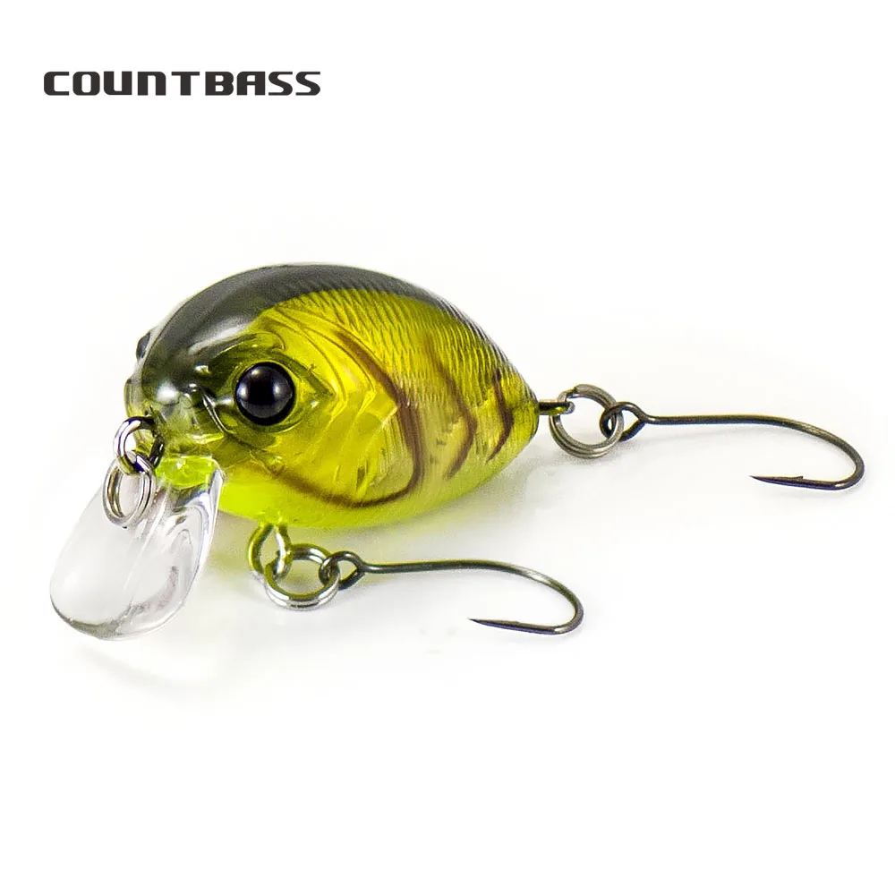 COUNTBASS Schwimmender Kurbelköder 32 mm 1-1/4 Zoll 3,6 g 1/8 oz. Tauchen 0,2–0,5 m Angeln Kunststoff Wobbler Barsch Leurre Angler's Lure