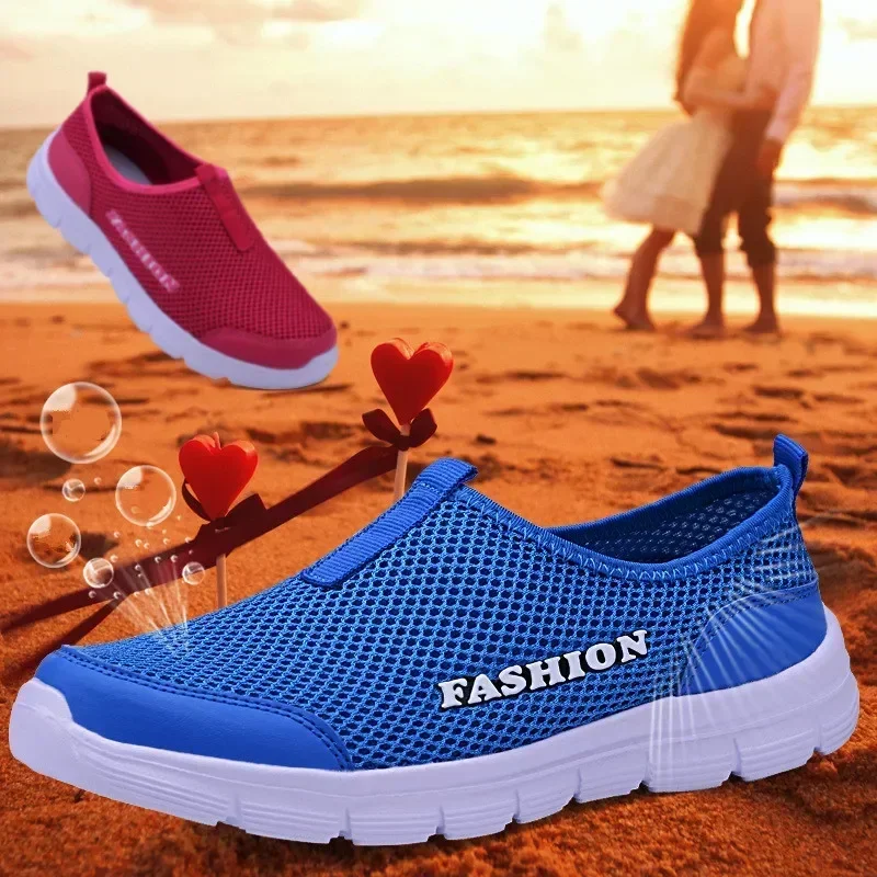 Breathable Mesh Casual Men Shoes Summer Sneakers Lightweight Slip on Sandals