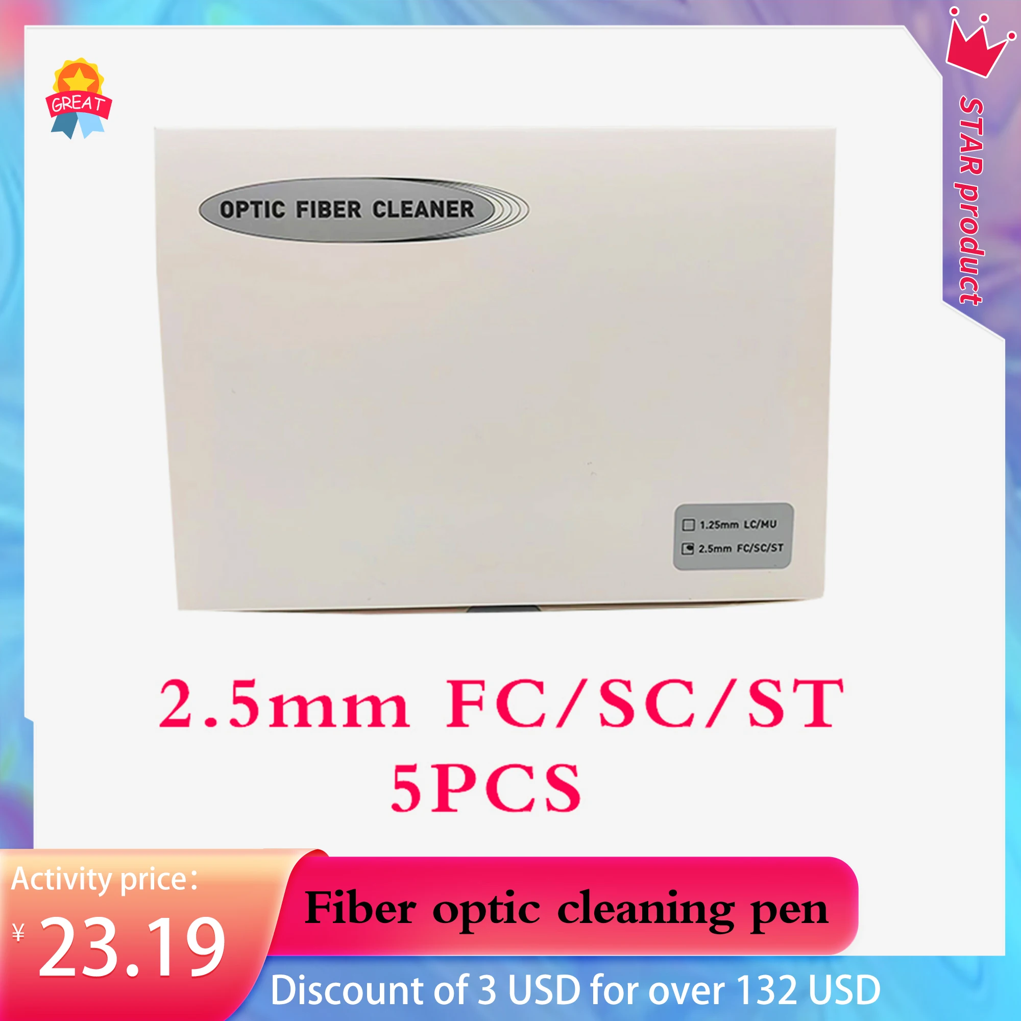 Free Shipping Optical Connector Cleaning Pen 2.5mm Optical Fiber Cleaner Pen LC SC FC ST Fiber Optic Cleaner More Than 800 Times