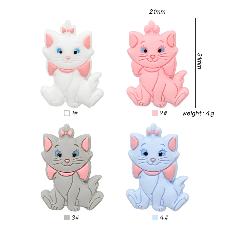 5/10pcs Silicone Disney Marie Cat Silicone Pacifier clip Molar Bead DIY Pacifier Chain Jewelry Accessories pacifier clip pacifier chain pacifier accessories teether clip teething beads teething toy tethers baby silicone accessories