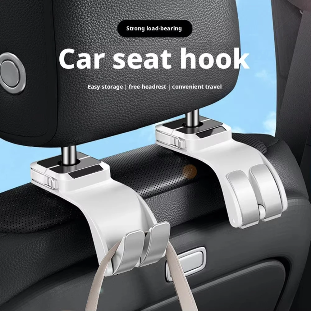 Universal Foldable Car Headrest Hook - Durable and Space-Saving Rear Seat Organizer