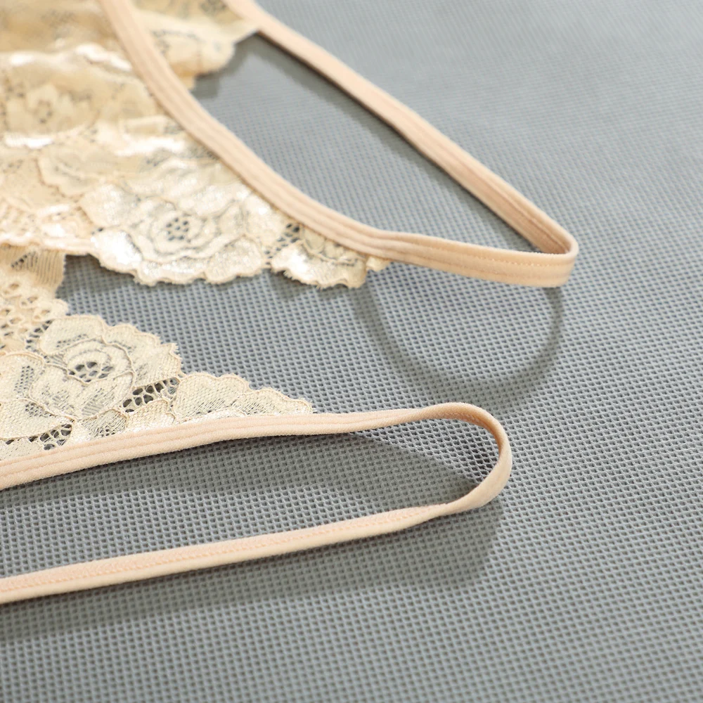 1piece Women's Panties Sexy Lace Hollow Out Thong Lingerie Open Crotch Underwear Lady's Crotchless Women Panties Female Underwear Lace Panties Womens Underwear