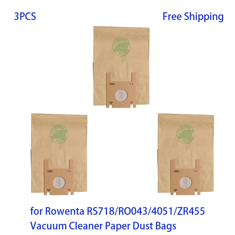 3PCSVacuumCleanerPaperDustBagforRowentaRS708RS718RO043RO0340