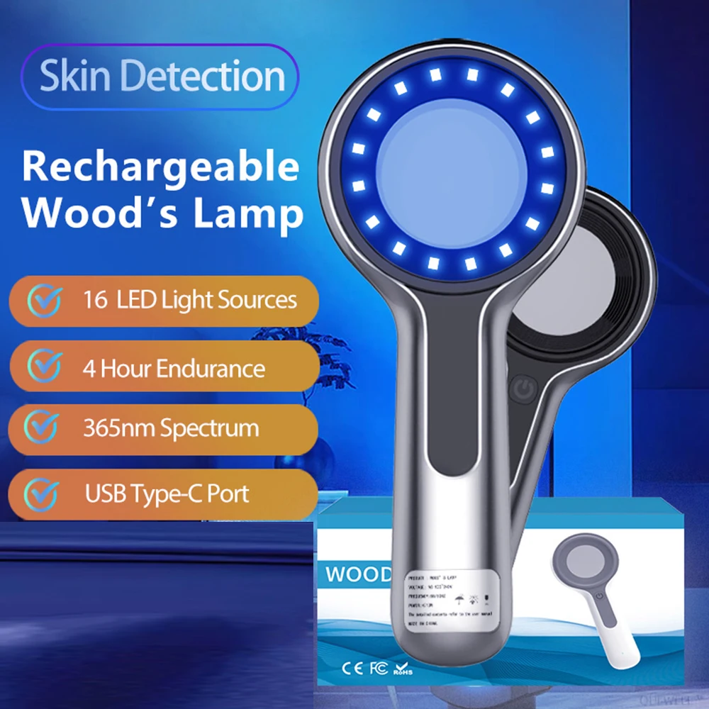 NEW Woods Lamp Skin Analyzer For Skin UV Magnifying For Beauty Facial Testing Wood Lamp Light Skin Analysis Detection Skin Care
