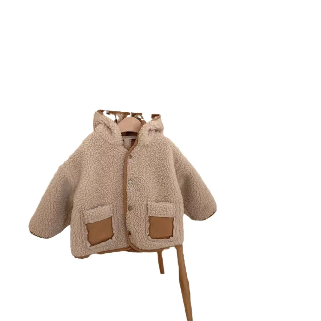 Baby Jacket Hooded Coat Winter Plush Velvet
