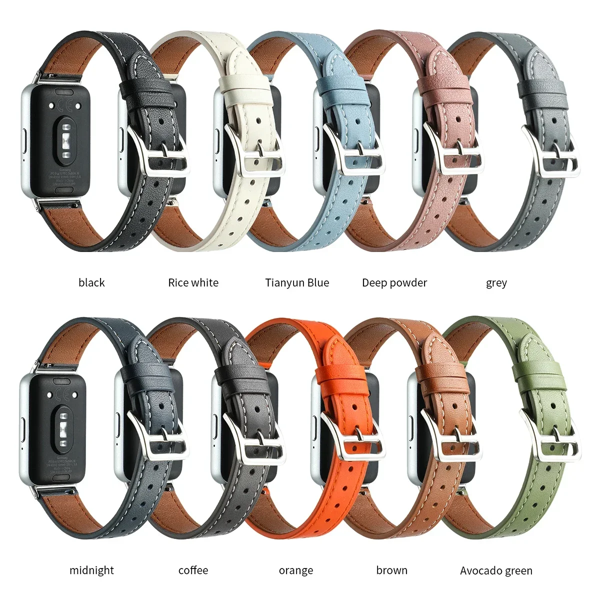 Leather Strap for Samsung Galaxy Fit 3 - Premium Smart Watch Wristband Bracelet Belt Accessory